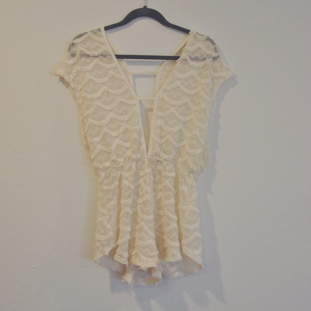 Beach Habitat Swim Coverup Romper White XS
